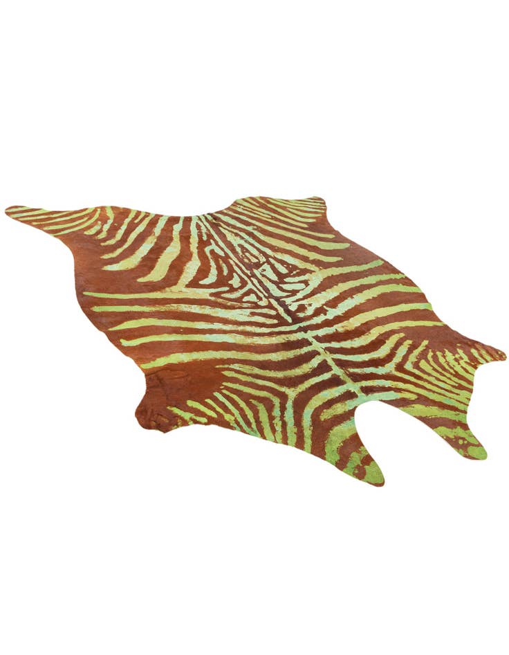 Detail image of  6' 3 x 6' 11 Cowhide Leather Freeform Rug