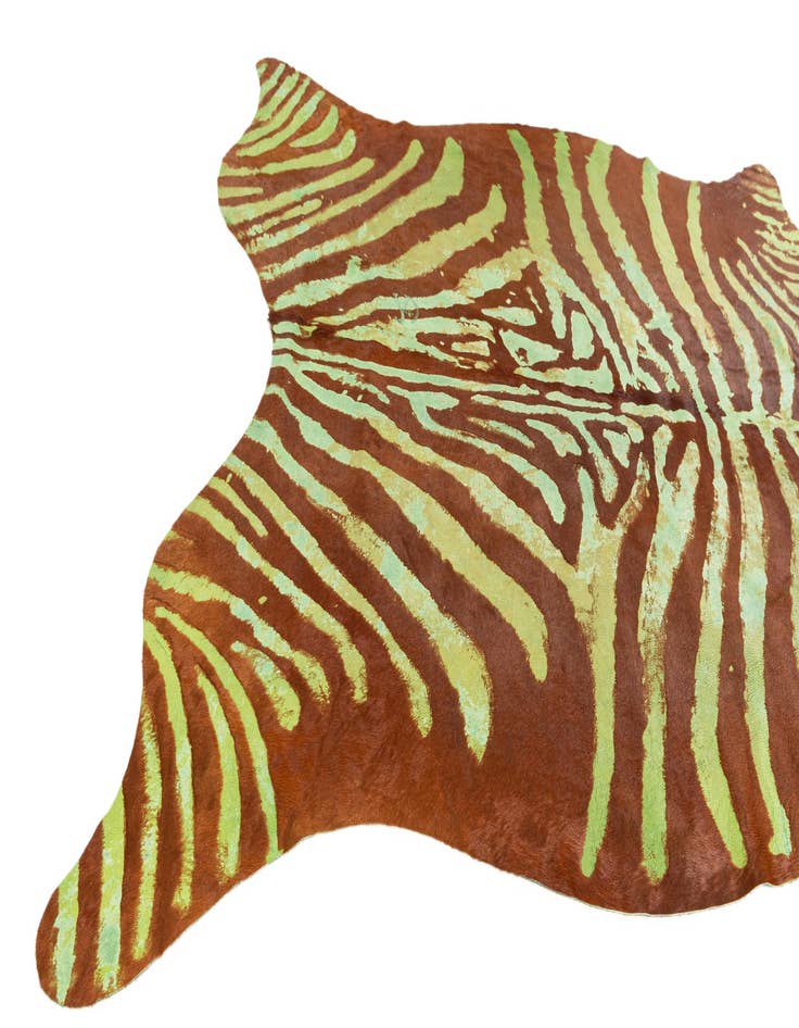 Detail image of  6' 3 x 6' 11 Cowhide Leather Freeform Rug