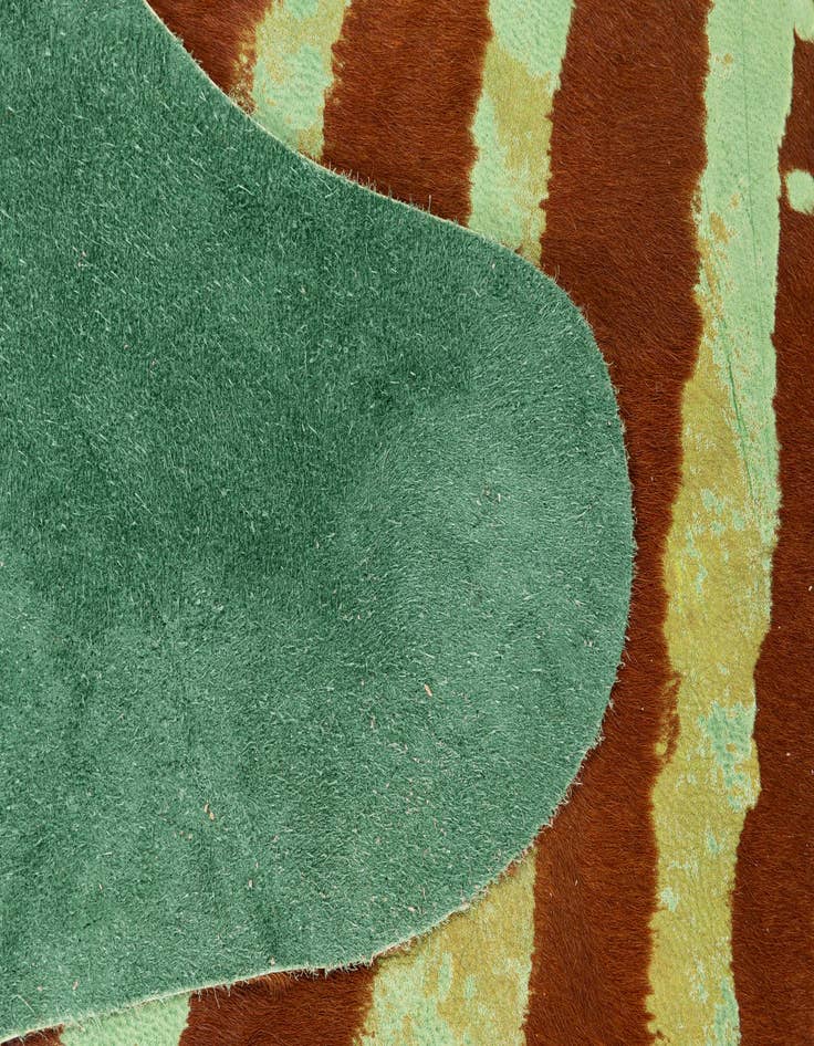 Detail image of  6' 3 x 6' 11 Cowhide Leather Freeform Rug