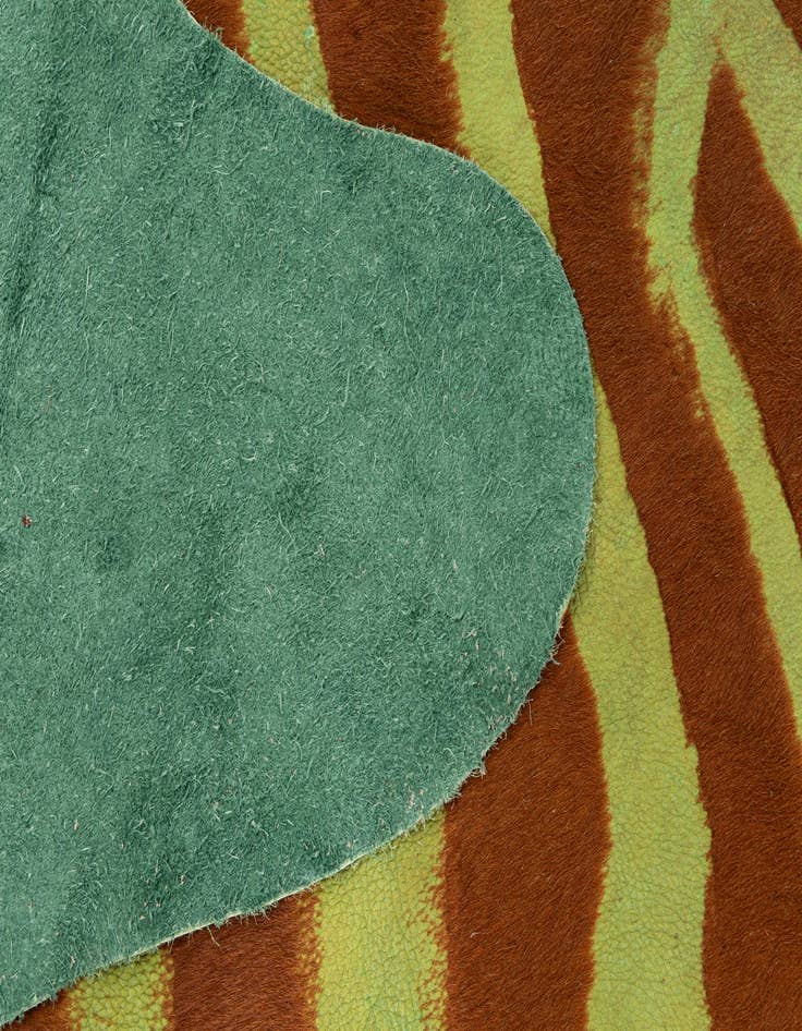 Detail image of  6' 1 x 7' 3 Cowhide Leather Freeform Rug