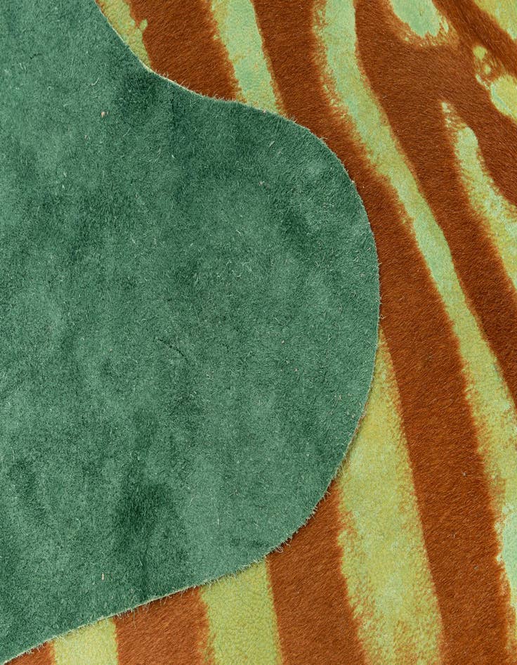 Detail image of  6' 6 x 7' 5 Cowhide Leather Freeform Rug