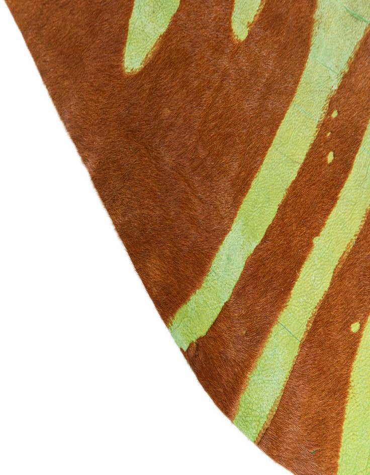 Detail image of  6' 7 x 7' 4 Cowhide Leather Freeform Rug