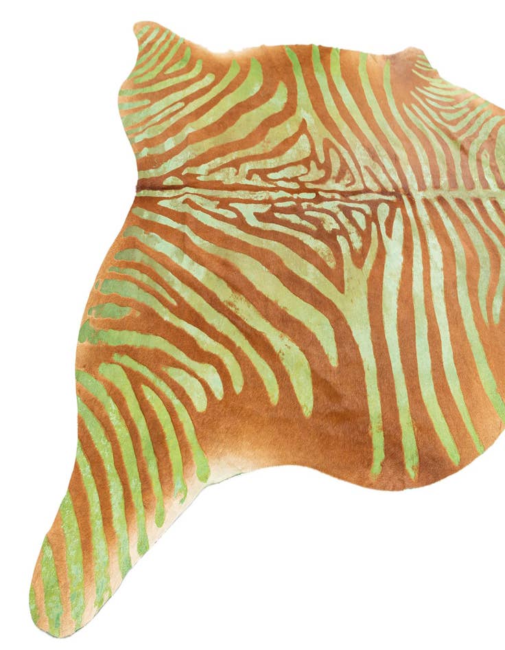 Detail image of  6' 9 x 7' 5 Cowhide Leather Freeform Rug