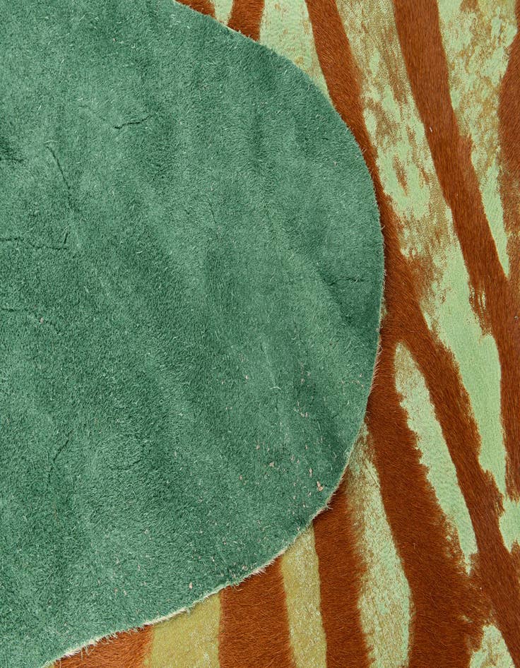 Detail image of  6' 9 x 7' 5 Cowhide Leather Freeform Rug