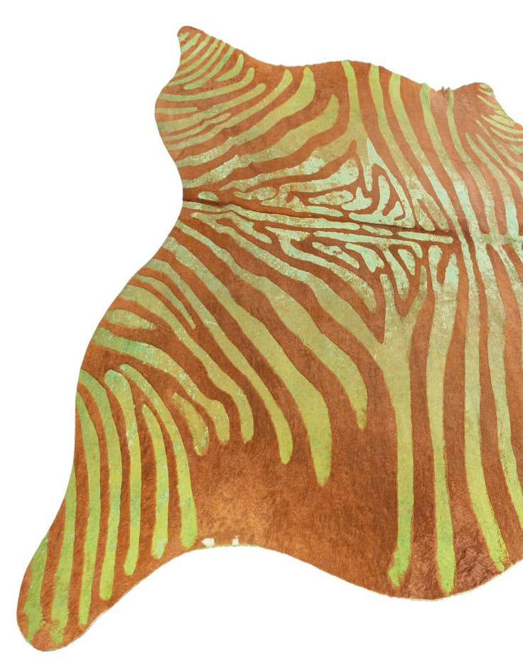 Detail image of  6' 6 x 7' 3 Cowhide Leather Freeform Rug