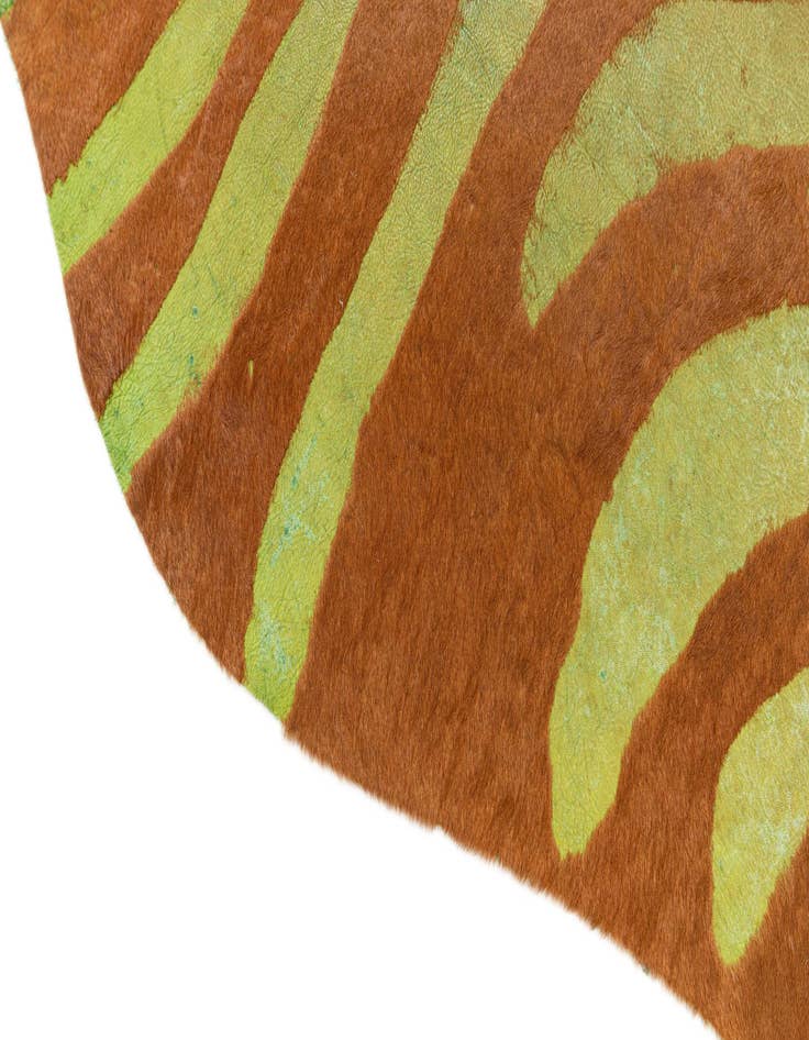 Detail image of  6' 6 x 7' 3 Cowhide Leather Freeform Rug