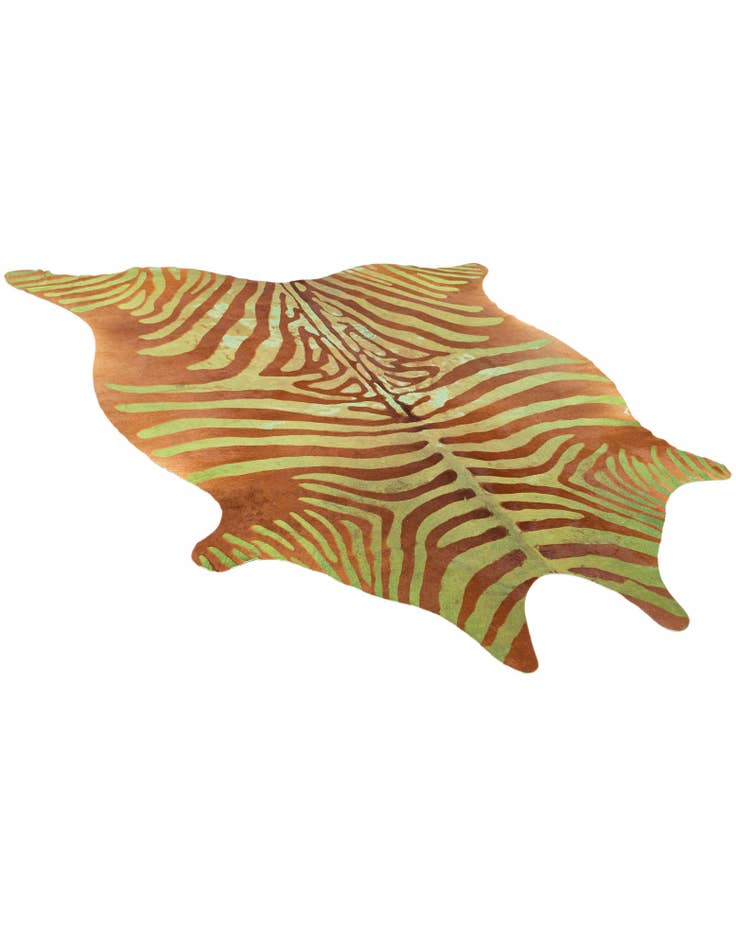 Detail image of  6' 6 x 6' 10 Cowhide Leather Freeform Rug