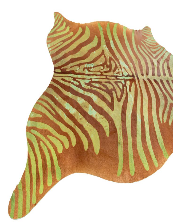 Detail image of  6' 6 x 6' 10 Cowhide Leather Freeform Rug