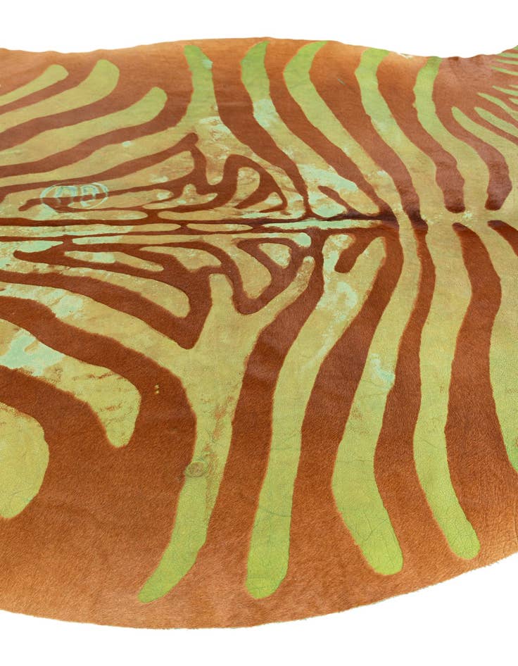 Detail image of  6' 6 x 6' 10 Cowhide Leather Freeform Rug