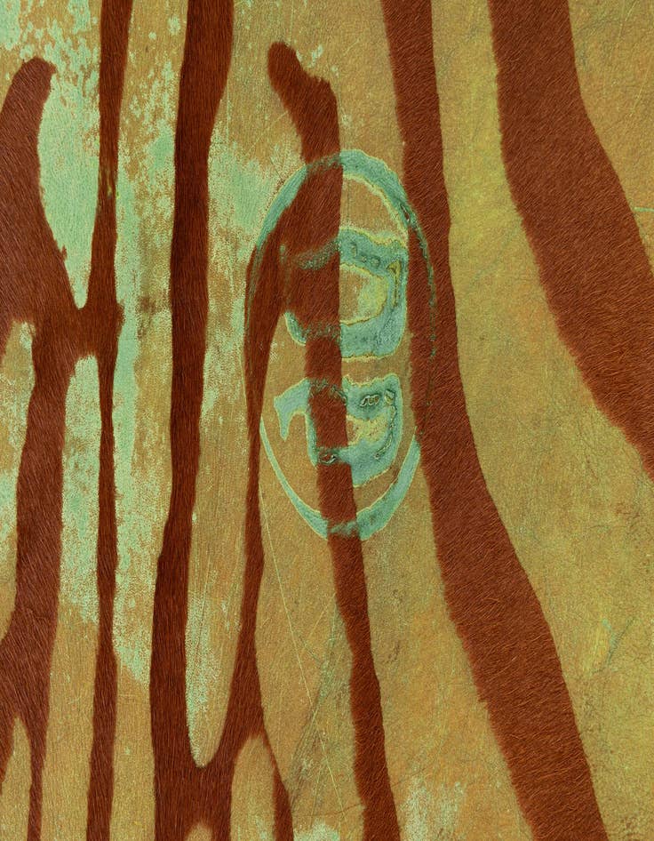 Detail image of  6' 6 x 6' 10 Cowhide Leather Freeform Rug