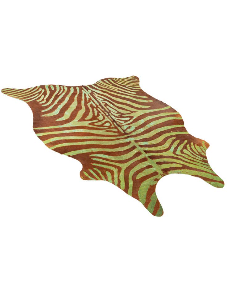 Detail image of  6' 4 x 7' Cowhide Leather Freeform Rug