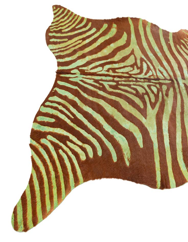 Detail image of  6' 4 x 7' Cowhide Leather Freeform Rug