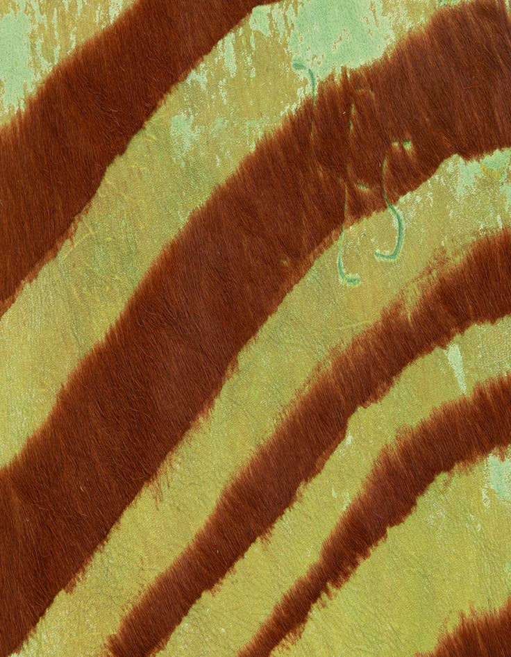 Detail image of  6' 4 x 7' Cowhide Leather Freeform Rug