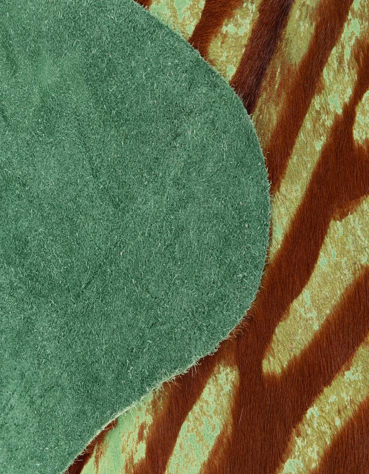 Detail image of  6' 4 x 7' Cowhide Leather Freeform Rug