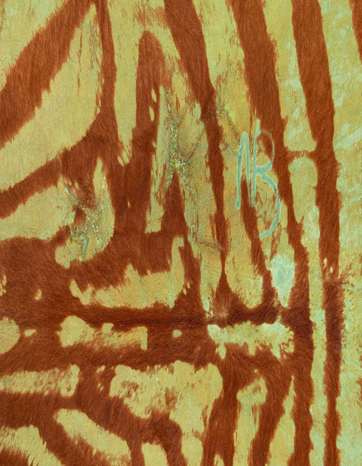 Detail image of  6' 2 x 7' Cowhide Leather Freeform Rug