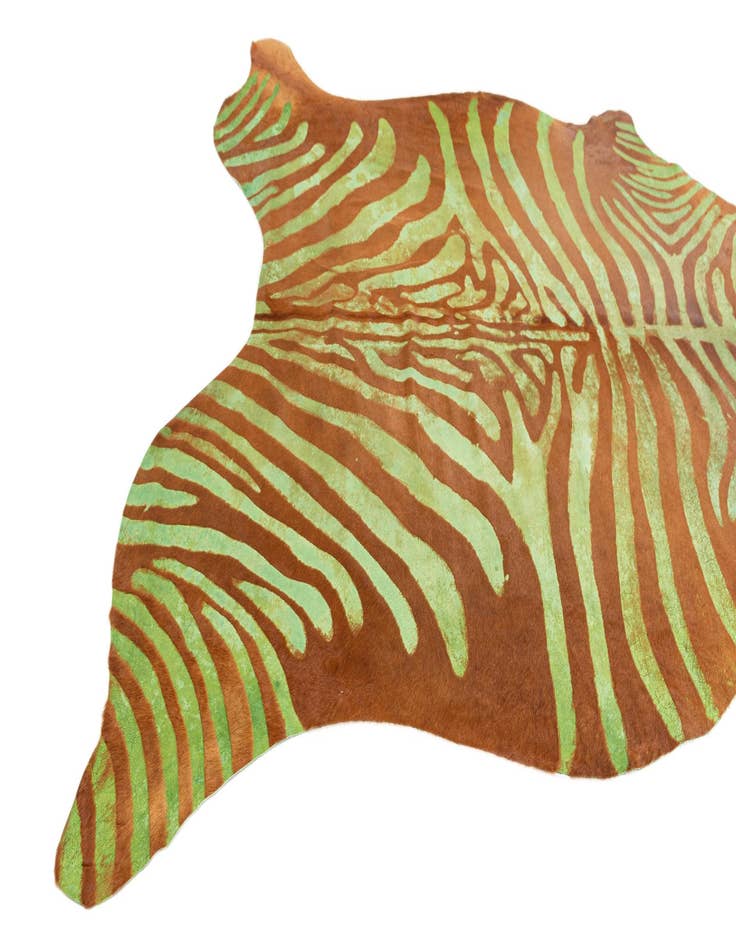Detail image of  6' 7 x 7' 5 Cowhide Leather Freeform Rug
