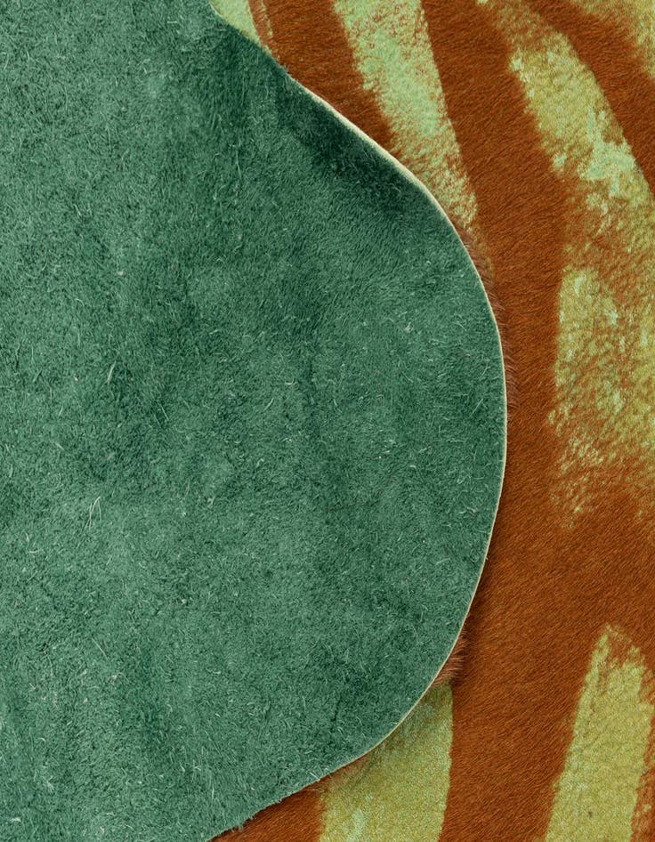 Detail image of  6' 7 x 7' 5 Cowhide Leather Freeform Rug