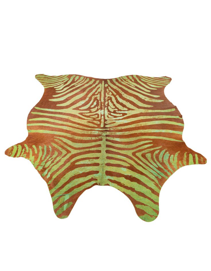 Detail image of  6' 6 x 7' 7 Cowhide Leather Freeform Rug