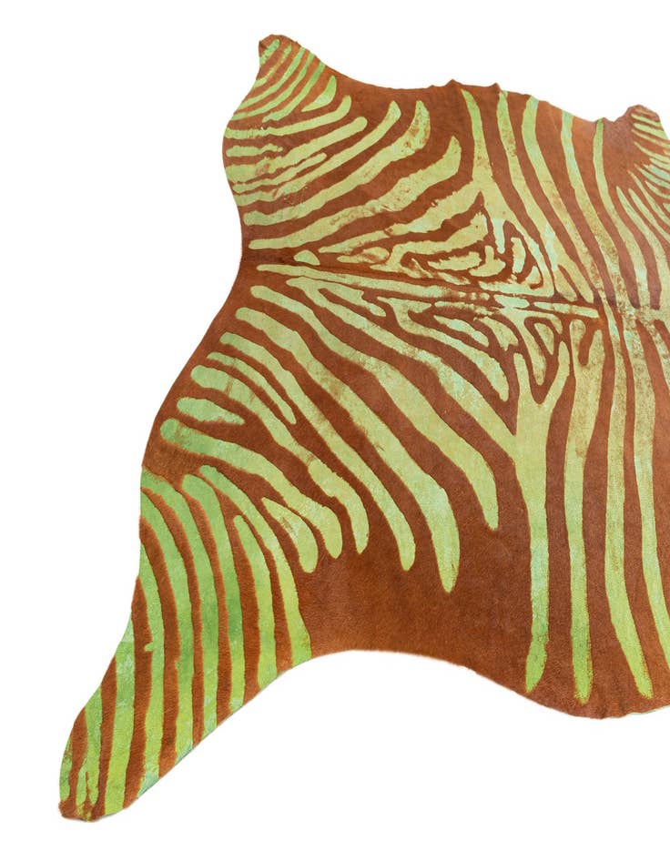 Detail image of  6' 6 x 7' 7 Cowhide Leather Freeform Rug