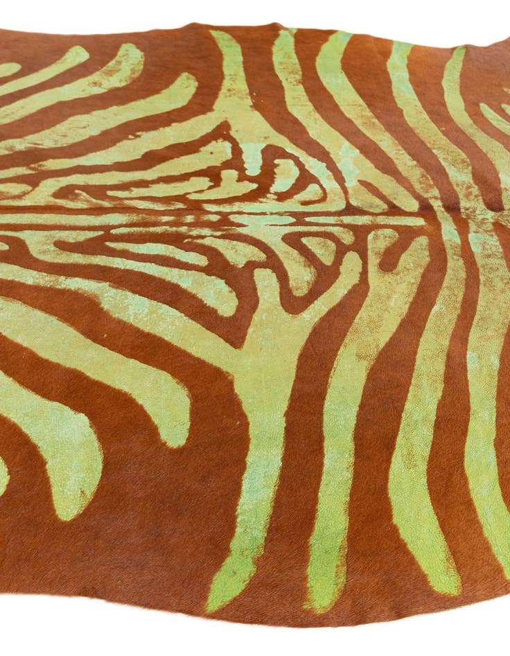 Detail image of  6' 6 x 7' 7 Cowhide Leather Freeform Rug