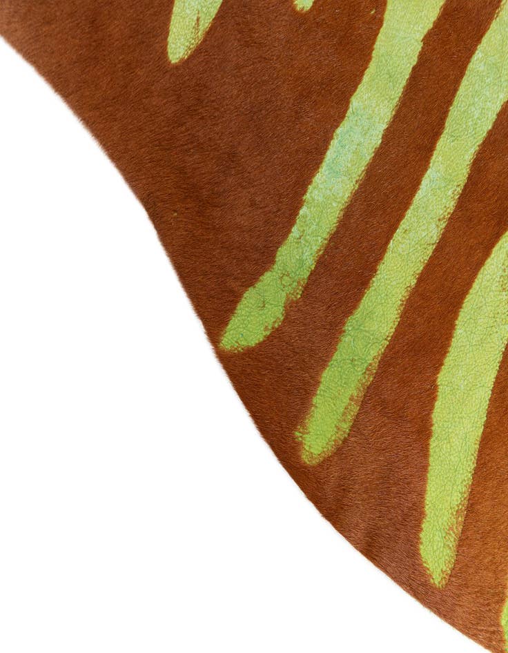 Detail image of  6' 6 x 7' 7 Cowhide Leather Freeform Rug