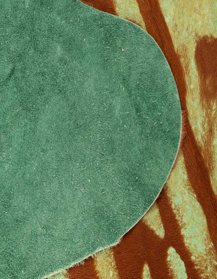 Detail image of  6' 6 x 7' 7 Cowhide Leather Freeform Rug