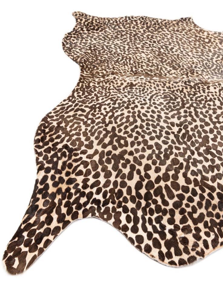 Detail image of  5' 10 x 6' 10 Cowhide Leather Freeform Rug