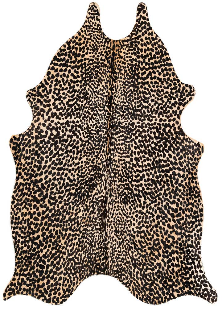 6' 4 x 6' 8 Cowhide Leather Freeform Rug