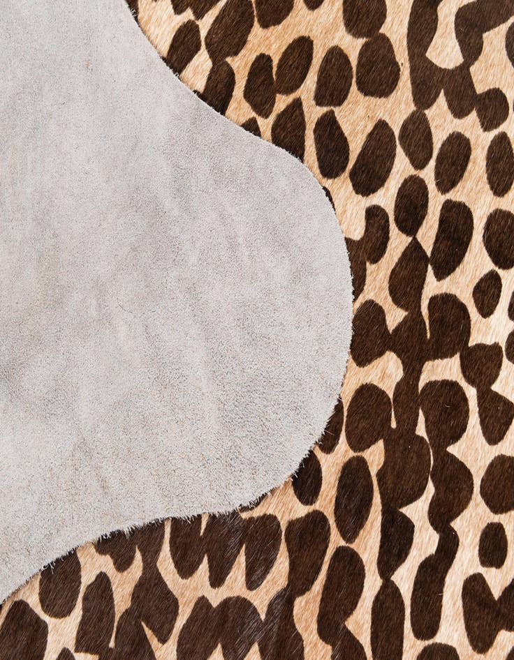 Detail image of  6' 5 x 7' 3 Cowhide Leather Freeform Rug