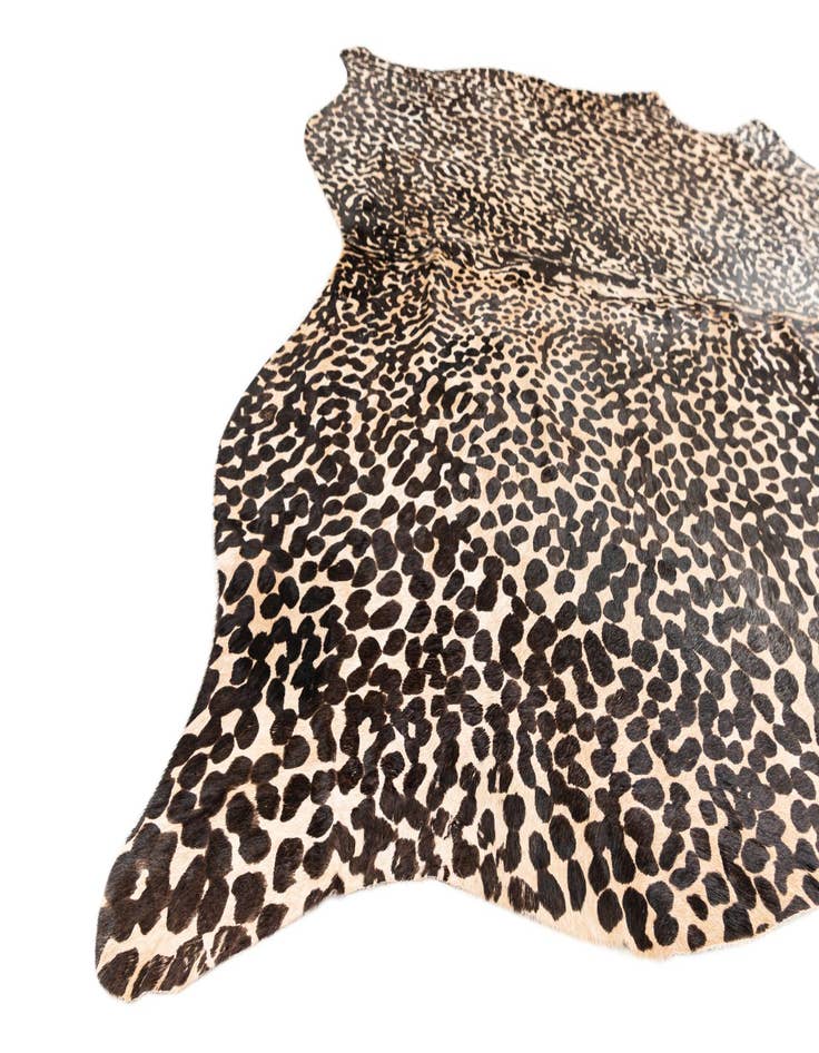 Detail image of  6' 2 x 6' 10 Cowhide Leather Freeform Rug