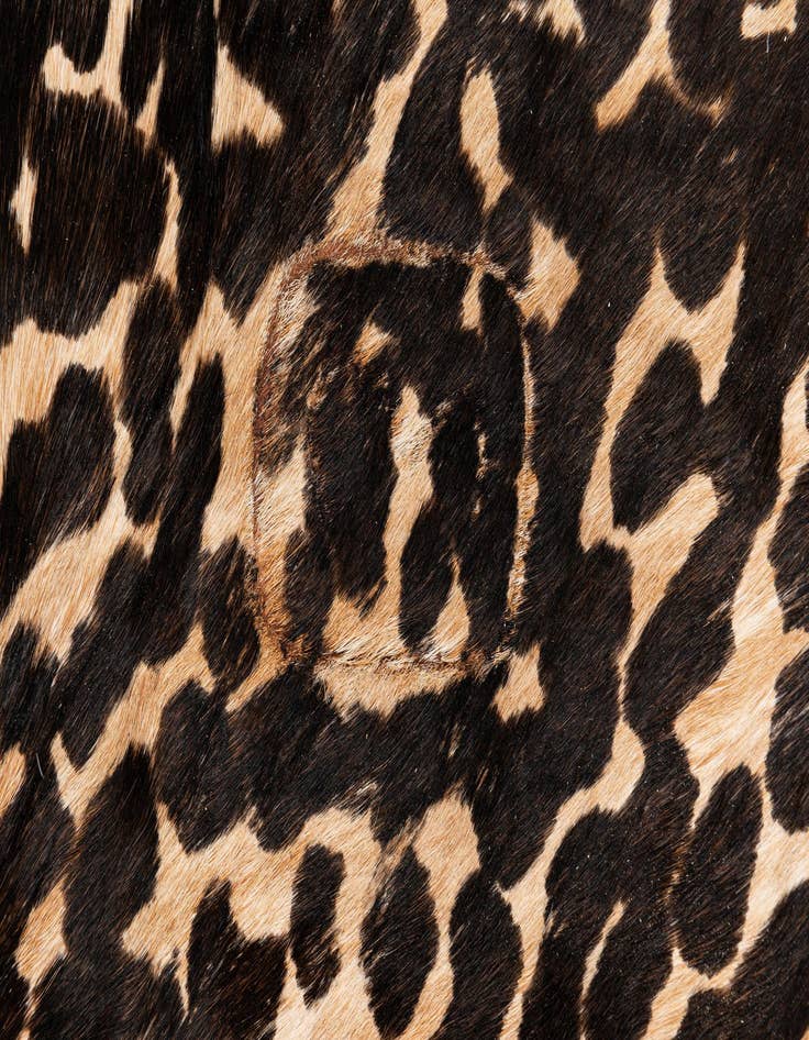 Detail image of  6' 2 x 6' 10 Cowhide Leather Freeform Rug