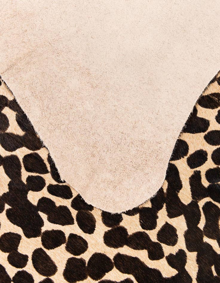 Detail image of  6' 2 x 6' 10 Cowhide Leather Freeform Rug