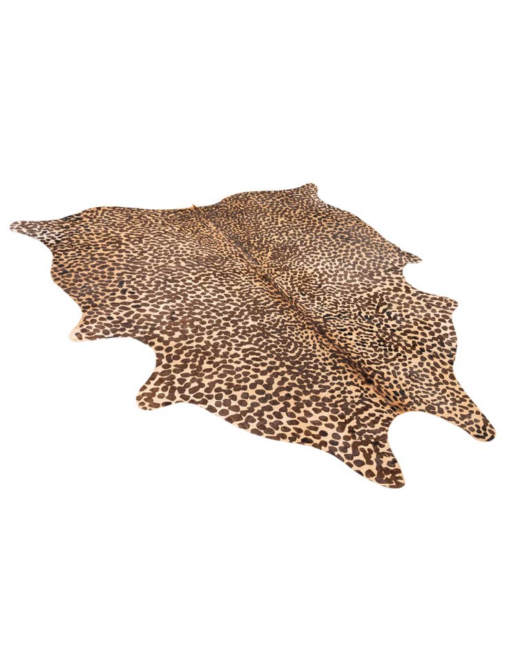 Detail image of  6' 3 x 6' 11 Cowhide Leather Freeform Rug