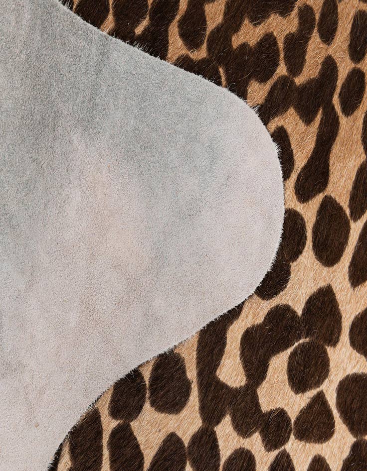 Detail image of  6' 2 x 6' 9 Cowhide Leather Freeform Rug