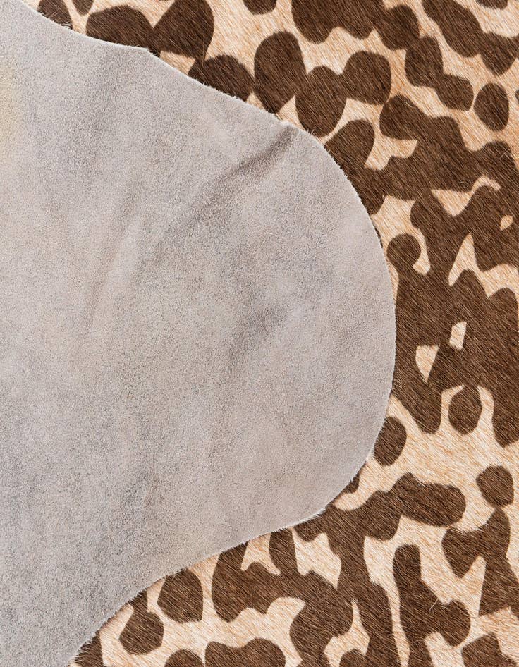 Detail image of  6' x 6' 10 Cowhide Leather Freeform Rug