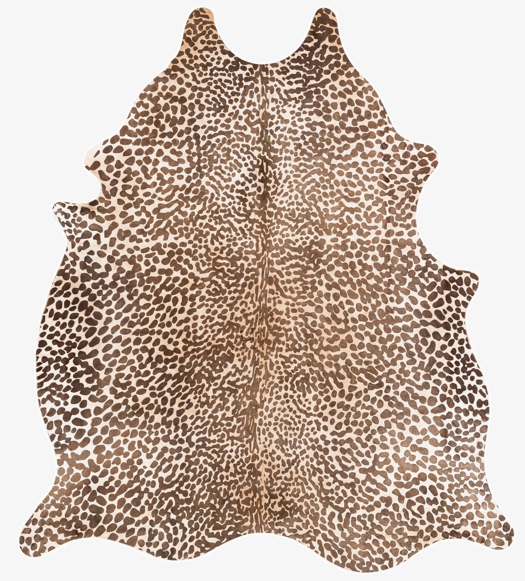  6' x 6' 10 Cowhide Leather Freeform Rug