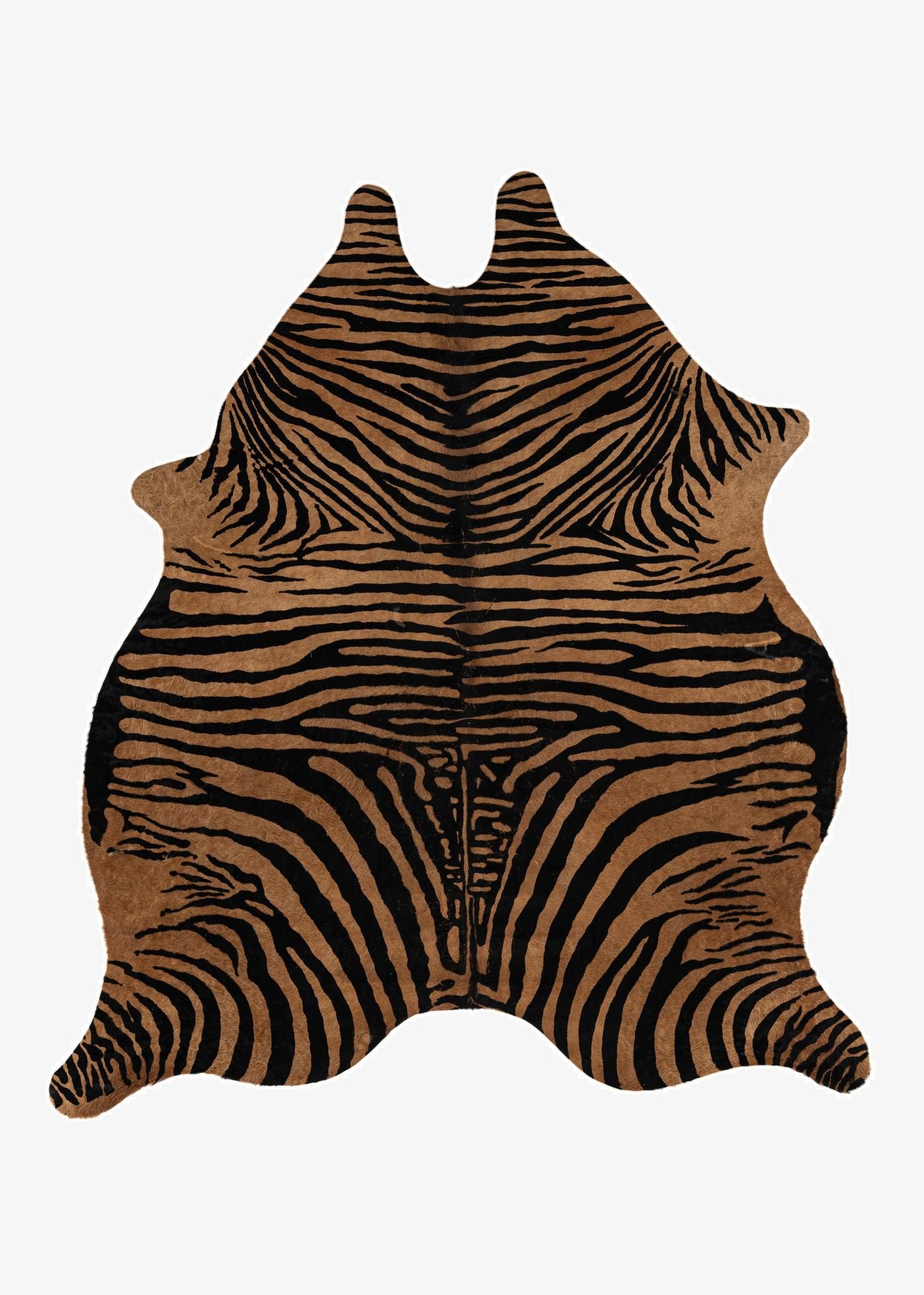  6' x 6' 8 Cowhide Leather Freeform Rug