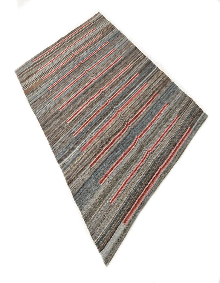 Detail image of  4' 3 x 6'  Hand Woven Kilim Modern Wool Rug