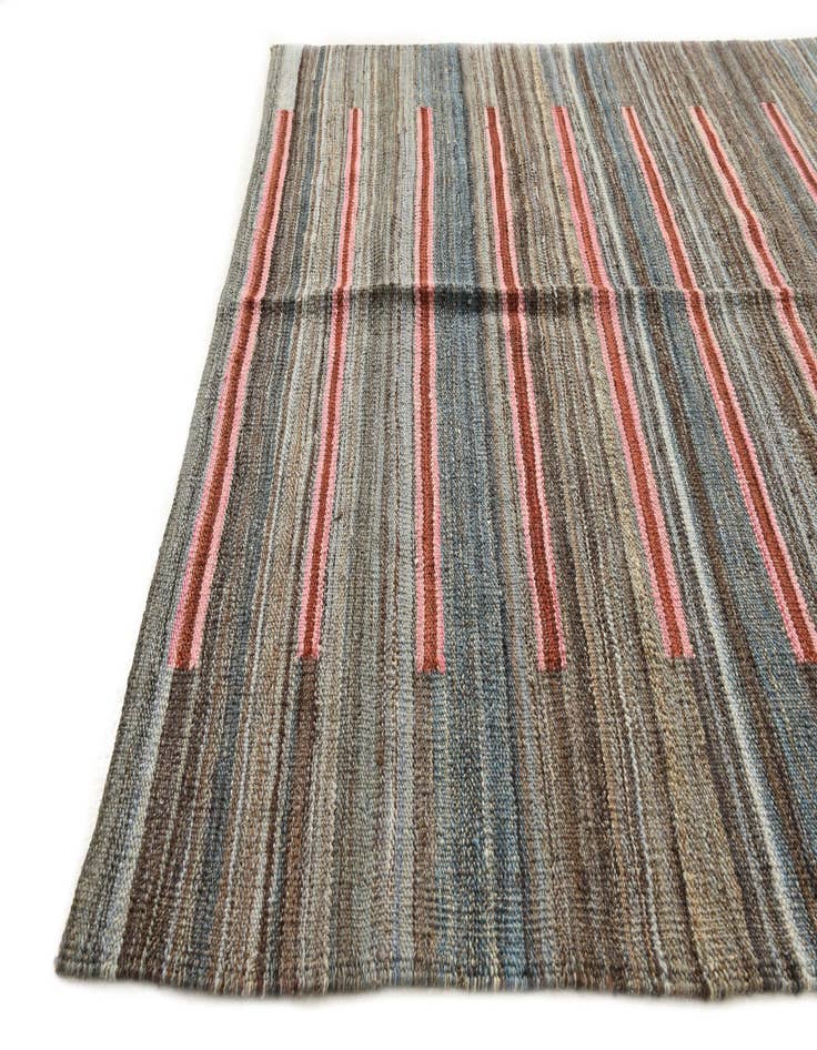 Detail image of  4' 3 x 6'  Hand Woven Kilim Modern Wool Rug