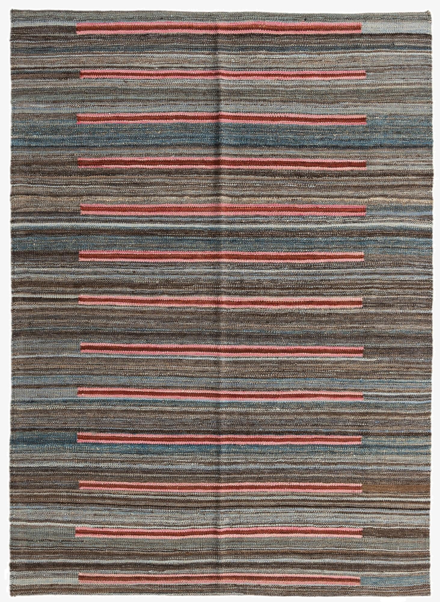  4' 3 x 6'  Hand Woven Kilim Modern Wool Rug