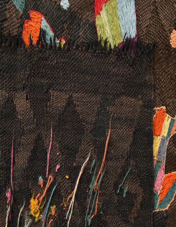 Detail image of  4' 10 x 7' 6  Hand Woven Kilim Suzani Wool Rug