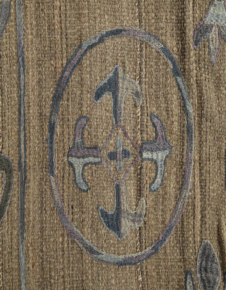 Detail image of  5' 2 x 6' 3  Hand Woven Kilim Suzani Wool Rug