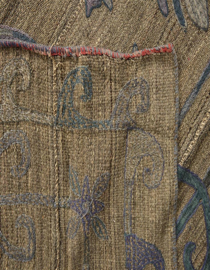 Detail image of  5' 2 x 6' 3  Hand Woven Kilim Suzani Wool Rug