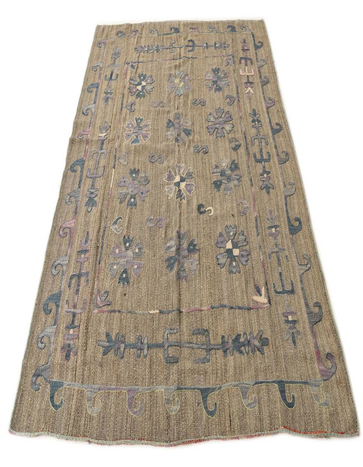 Detail image of  5' 3 x 7' 2  Hand Woven Kilim Suzani Wool Rug