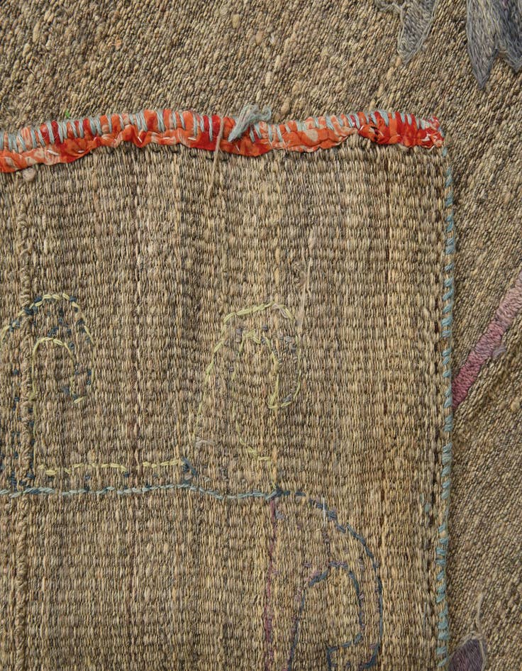 Detail image of  5' 3 x 7' 2  Hand Woven Kilim Suzani Wool Rug