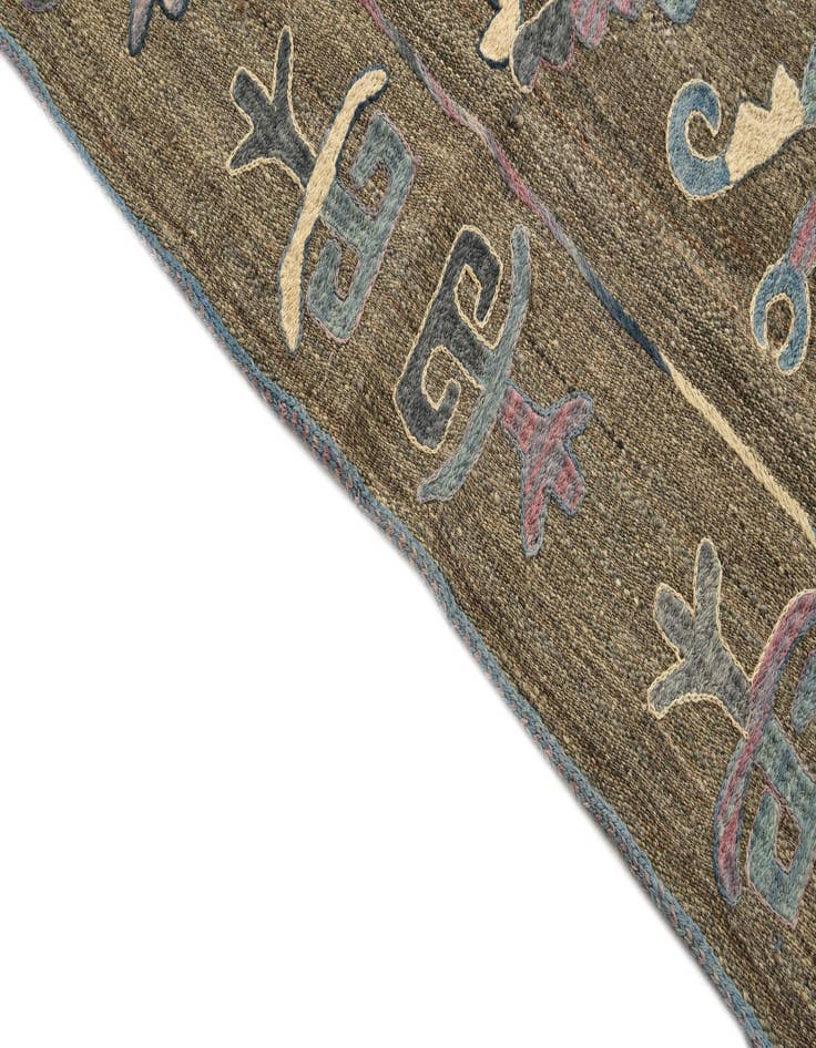 Detail image of  5' 2 x 6' 4  Hand Woven Kilim Suzani Wool Rug