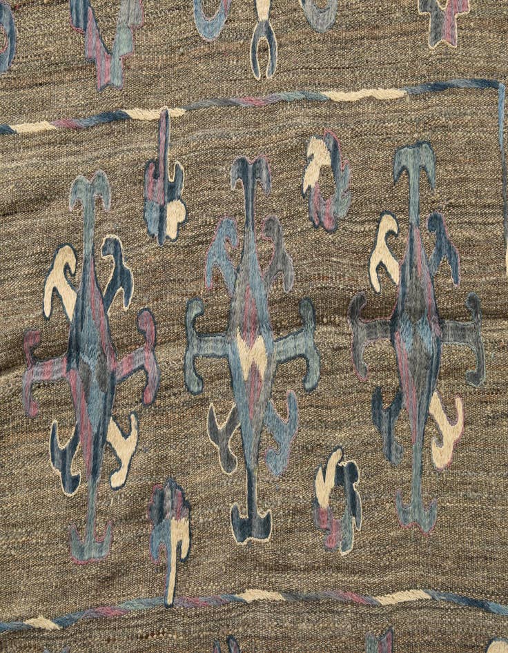 Detail image of  5' 2 x 6' 4  Hand Woven Kilim Suzani Wool Rug