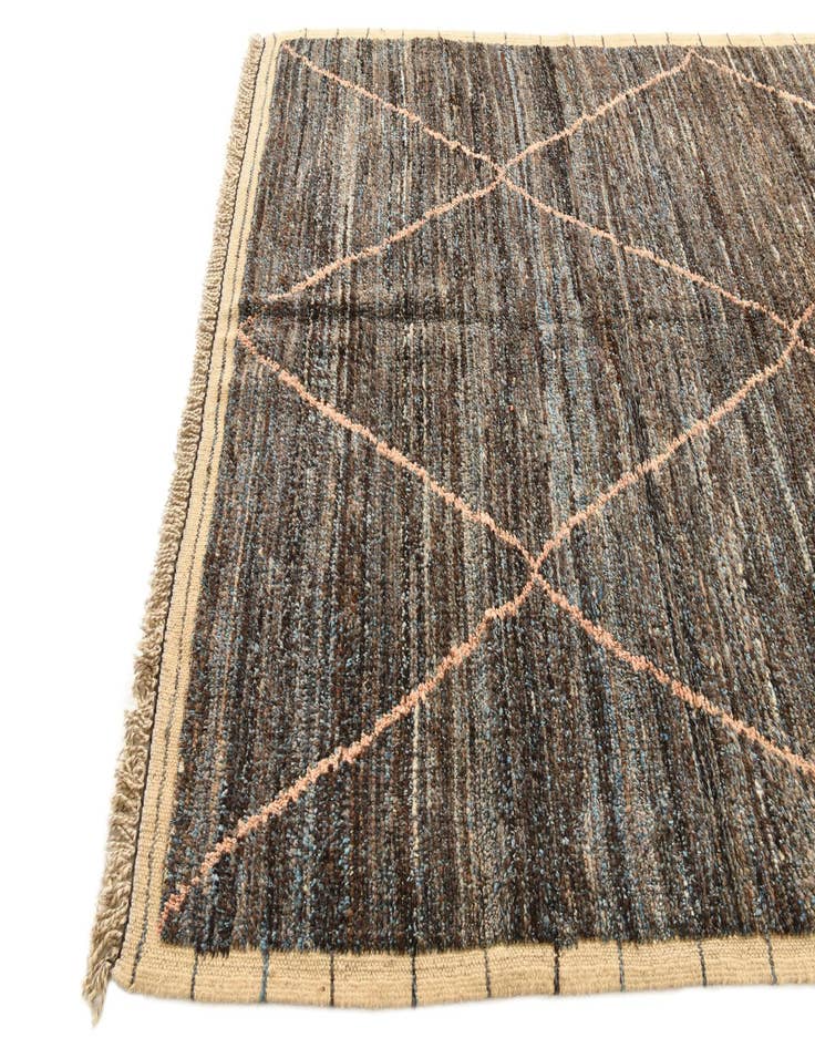 Detail image of  6' 3 x 9' 5  Hand Knotted Moroccan Wool Rug