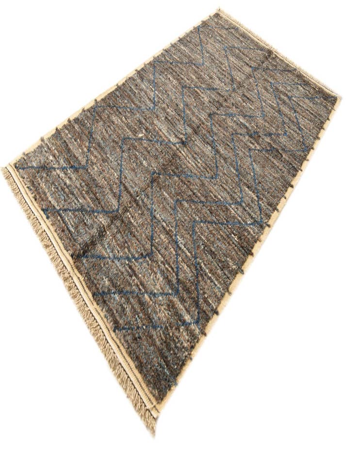 Detail image of  5' 3 x 8' 8  Hand Knotted Moroccan Wool Rug