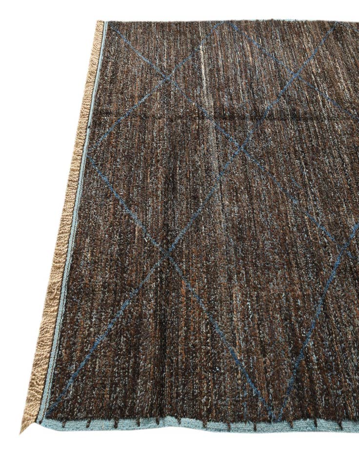 Detail image of  6' 3 x 9' 6  Hand Knotted Moroccan Wool Rug